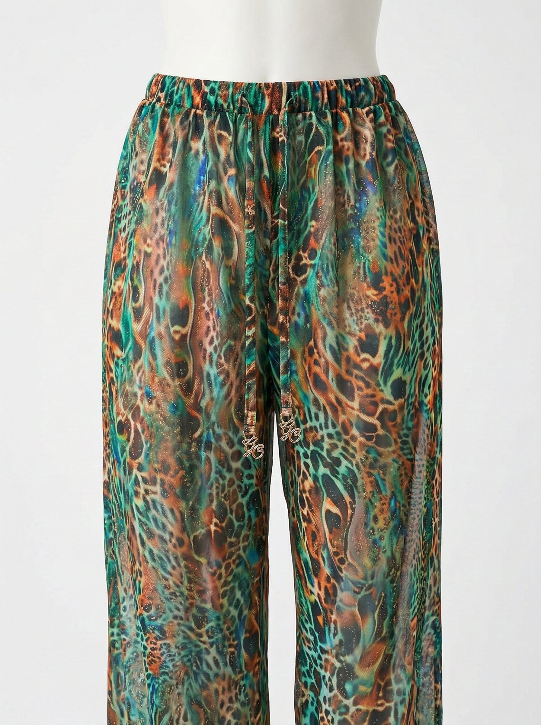 Jungle Fever-Emerald/Leopard-Beach Pants